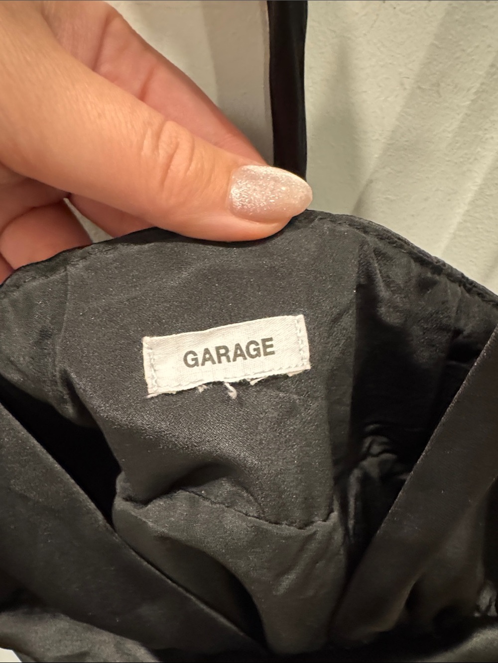 Garage Black Satin Backless Halter Mini Dress - Picture 2 of 4